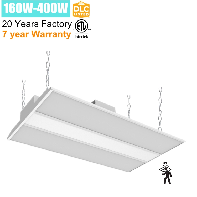 400watt 350watt Linear Highbay Light White Finish High Lumen Anti Glare No Flicker 150lm/W Sdcm<6 Day Light 5000K CCT Tunable Warehouse LED Hi Bay Light ETL CB