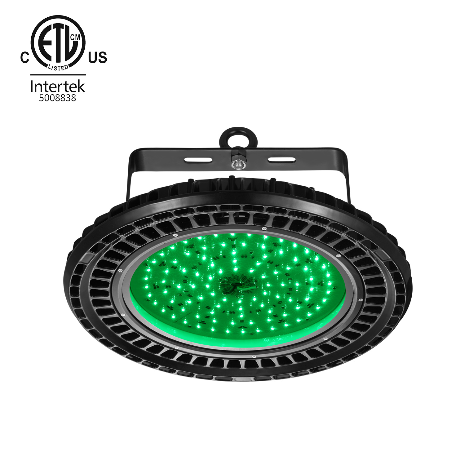 120V DMX512 Control 100W 150W 200W 250W Round UFO ETL Smart RGB RGBW Ultra Color Changing High Bay Light for Car Washer