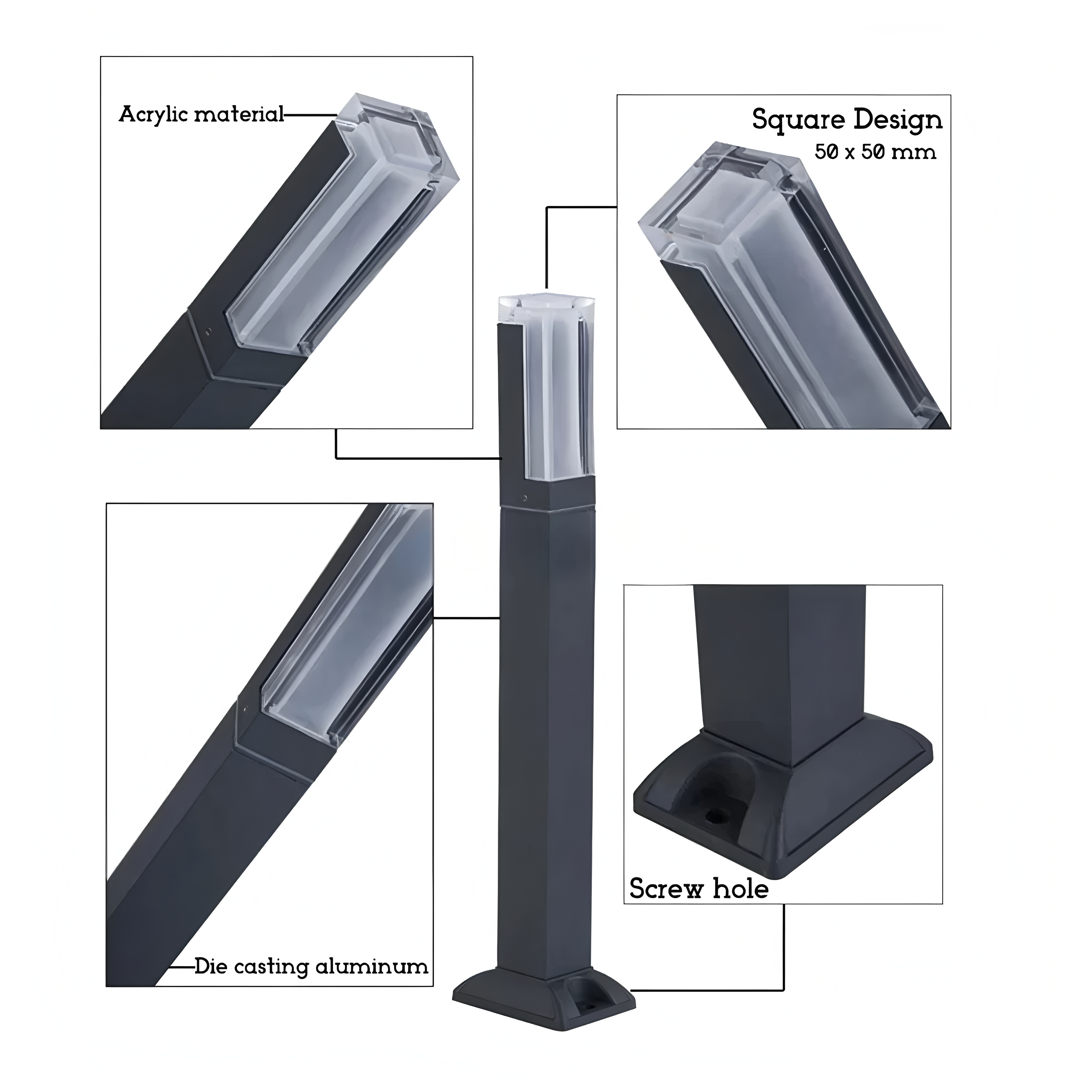 Outdoor Waterproof LED Bollard Light New Style Aluminum Garden Path Square Lawn Lamps IP65 Decorative Pathway Landscape Lighting