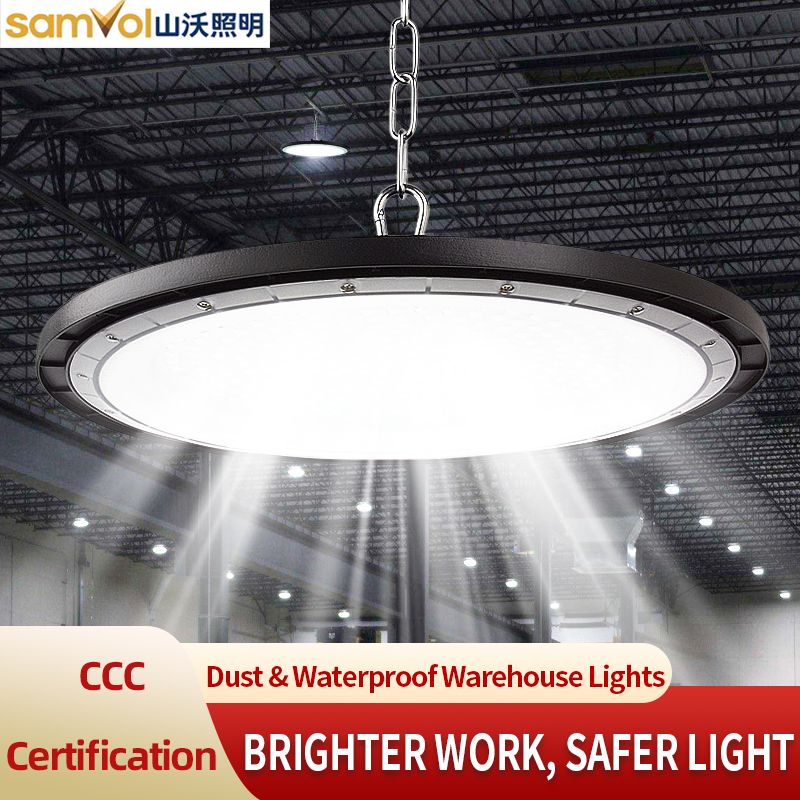 IP54 100W-300W Waterproof 3500K Warm White 90 Beam Angle High Brightness High Power UFO Led High Bay Light for Office Workshop