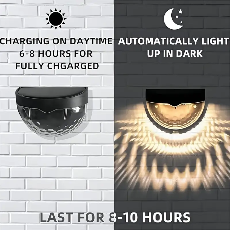 Solar Deck Lights Outdoor Solar Step Lights Waterproof Led Solar Lights for Outdoor Stairs Step Fence Yard Patio and Pathway
