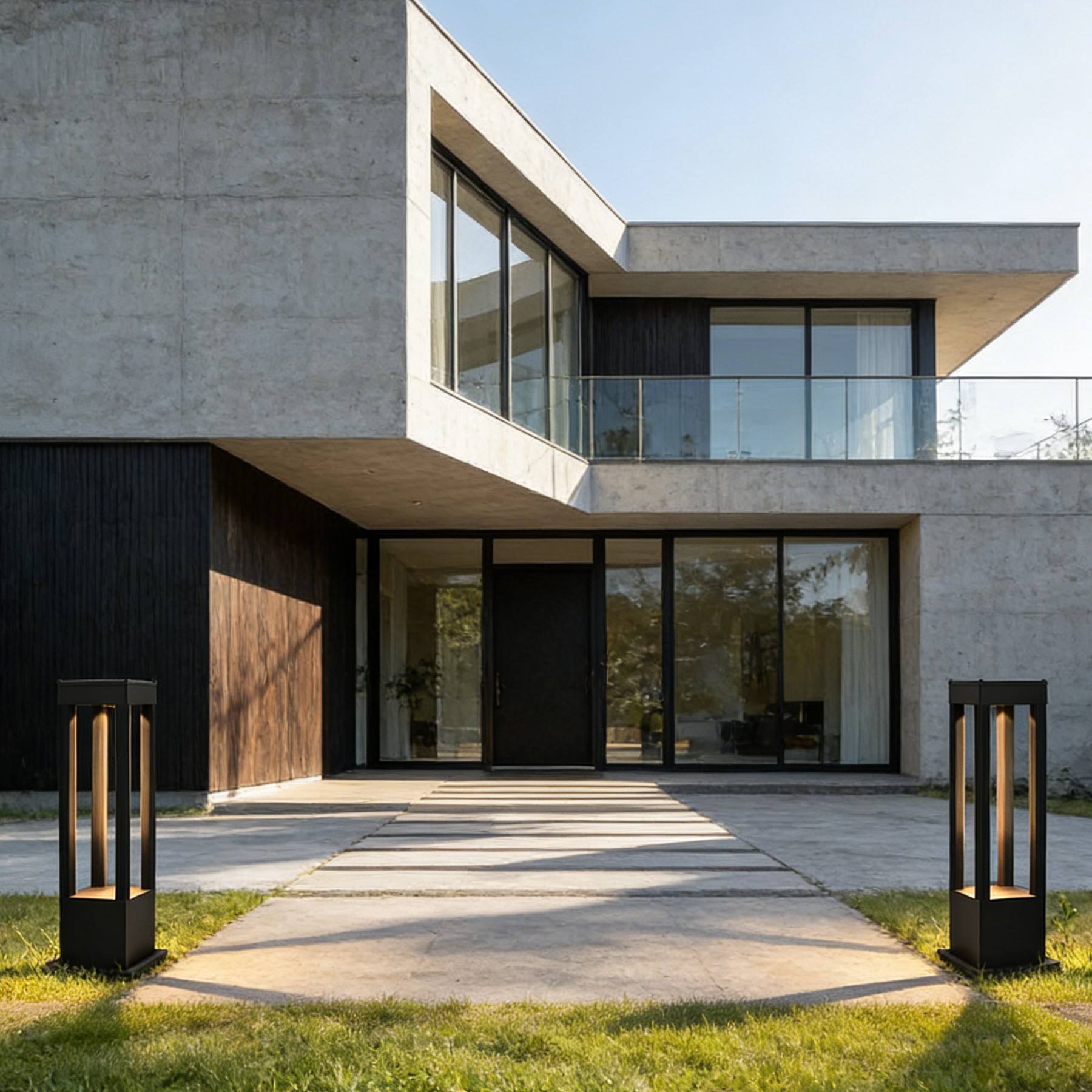 Luxury Aluminum Garden Lamp Landscape Pathway Modern LED Bollard Post Light AC Outdoor Waterproof IP66 Lawn Light Wholesale