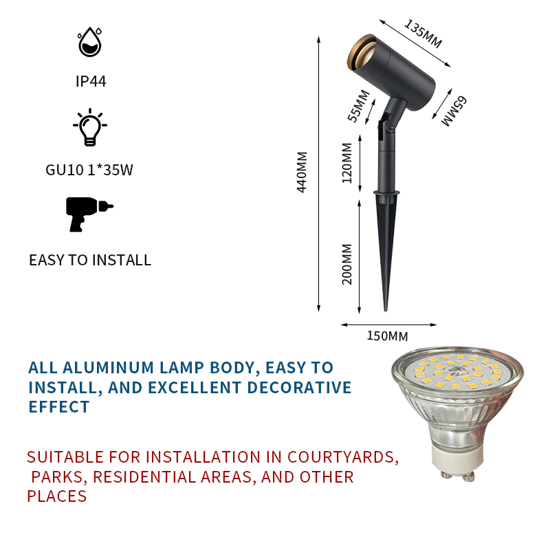 Garden Light Bollard Led IP54 Led Outdoor Waterproof Luminous Body Lamp Item Lighting Rohs Color Energy Design Material Rating