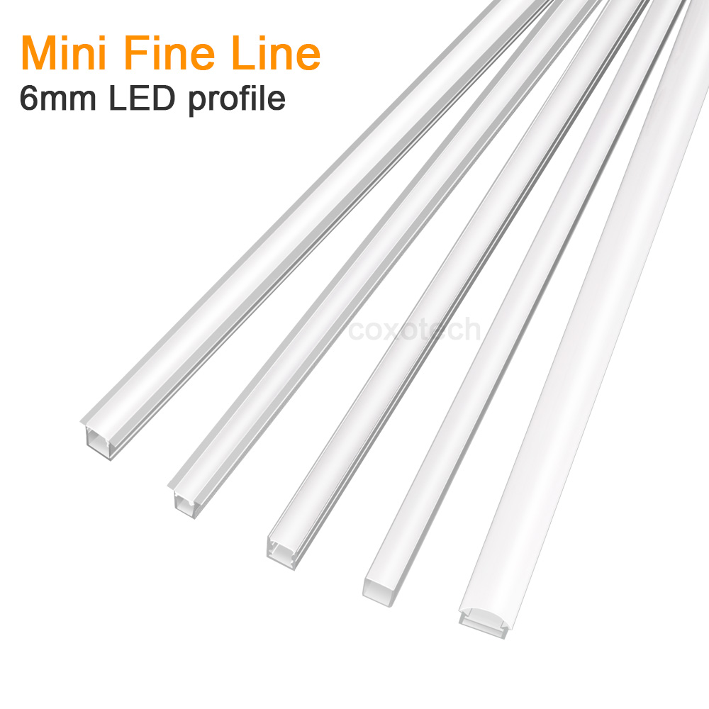 Slim Recessed Aluminum LED Channel Profile With Diffuser Cover For Cabinet Wall And Ceiling LED Strip Light Installation