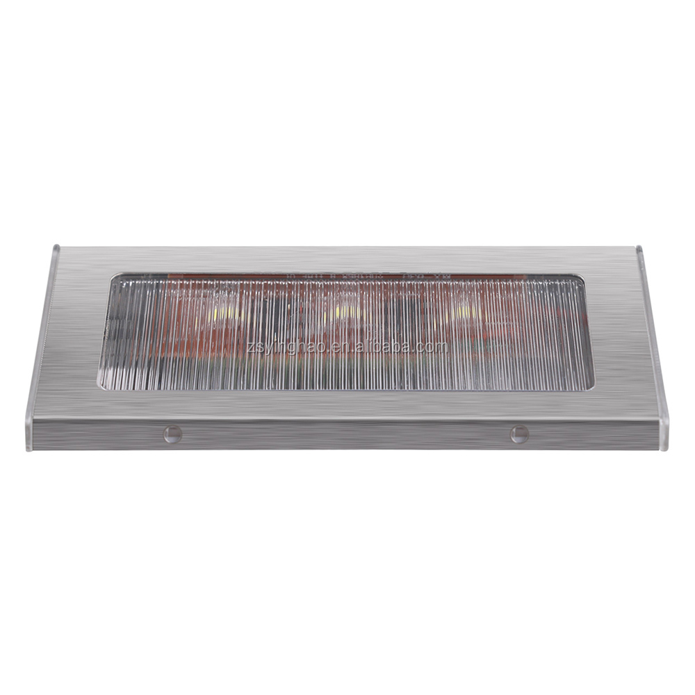Fashion Stainless Steel Solar LED Pathway Step Lights IP65 Wall Lights Mounted for Stairs Solar Panel and Battery Power Supply