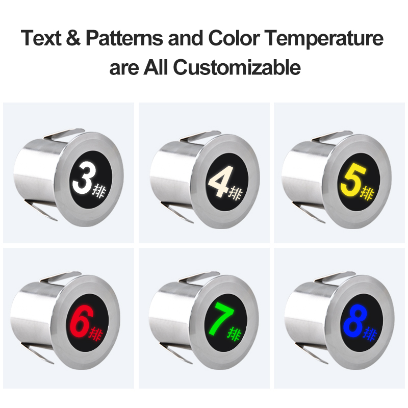Outdoor75mm LED Digital Number Inground Light IP67 Waterproof Stainless Steel Buried Step Lamp Landscape