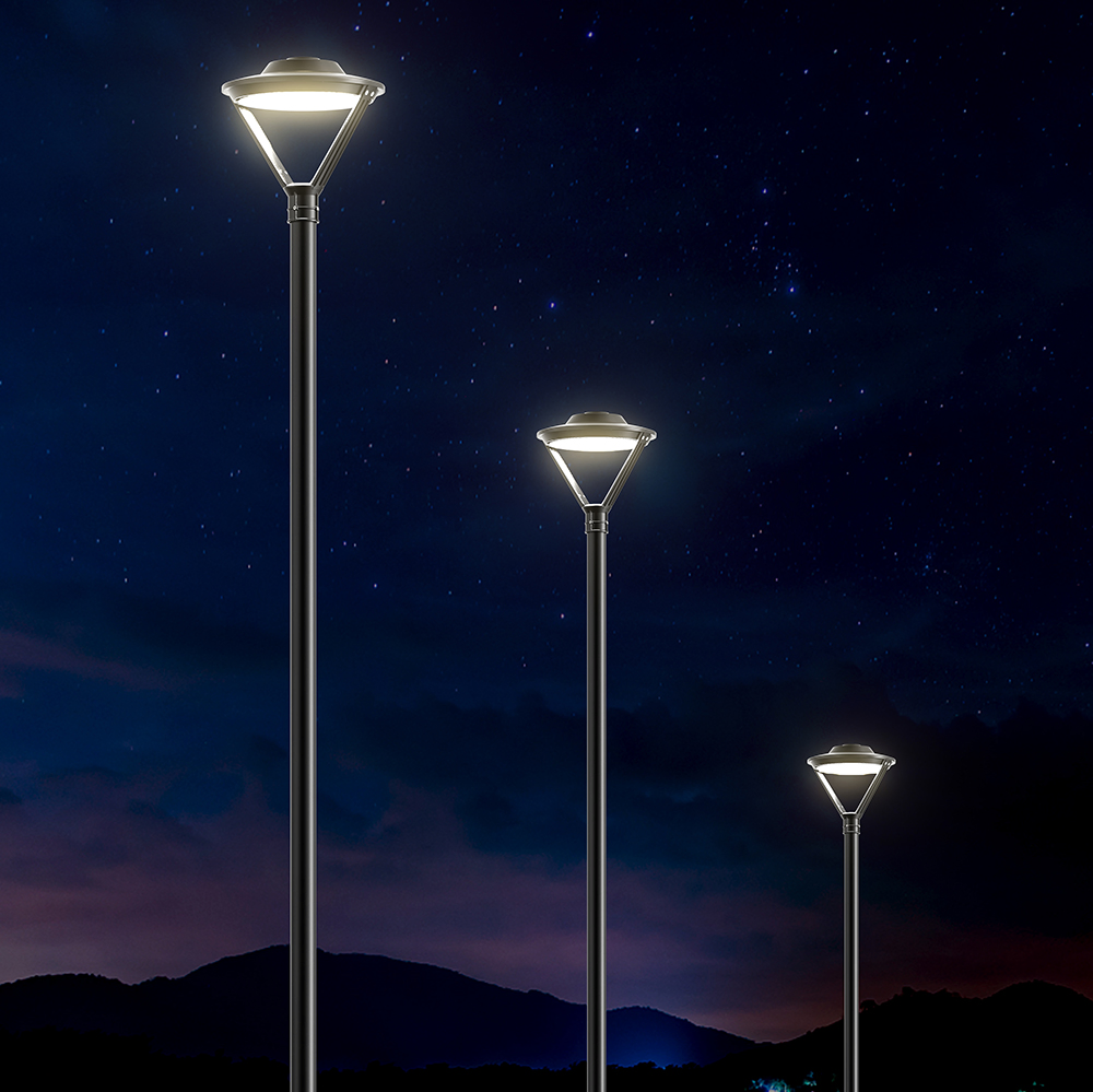 Photocell Function Circular Post Top Lighting Outdoor LED Garden Lights