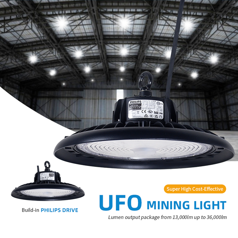 IP65 Waterproof UFO LED High Bay Light Outdoor Industrial Lighting 100W 150W 200W for Gas Station Canopy Warehouse