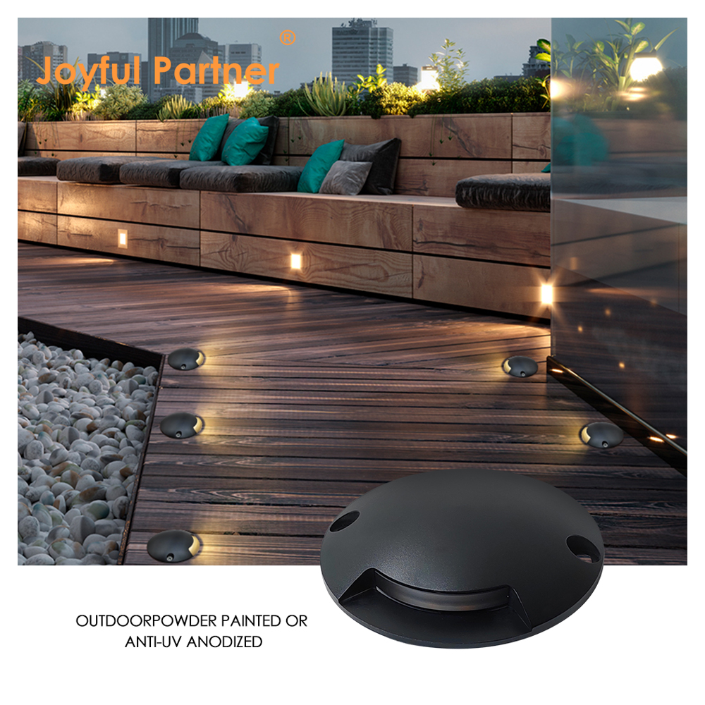 Outdoor IP67 Recessed Mounted Step Light RGB LED Inground Light Stainless Steel Front Cover Dimmable 2-Year Warranty for Garden