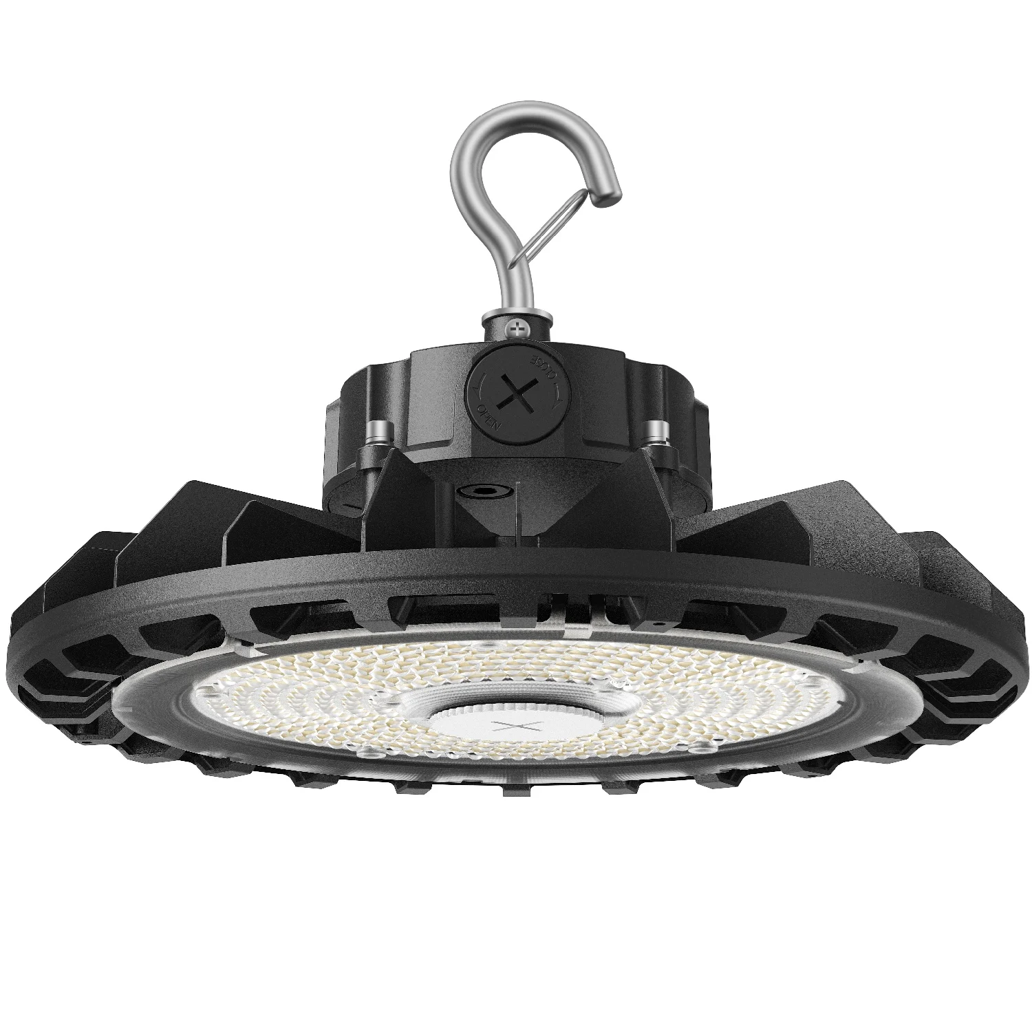 Adjustable UFO High Bay Light - 120/200W LED 16000-32000 Lumens 3500K-5000K White/Black Housing