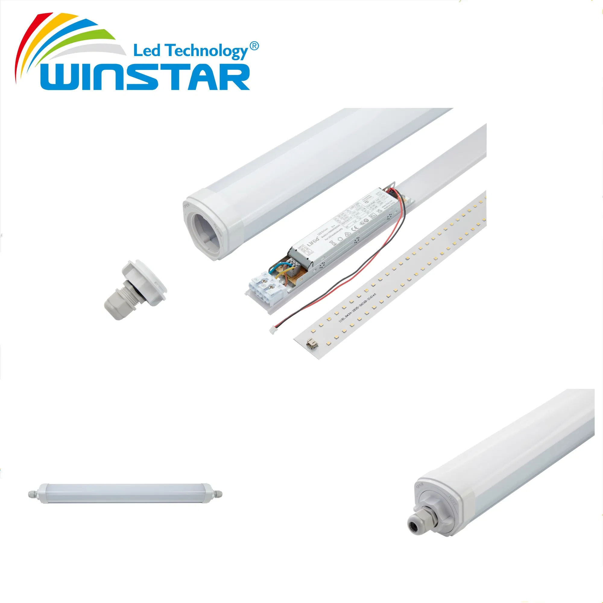 Heat Resistant LED Tri-Proof Light for Singapore Underground Tunnel Projects