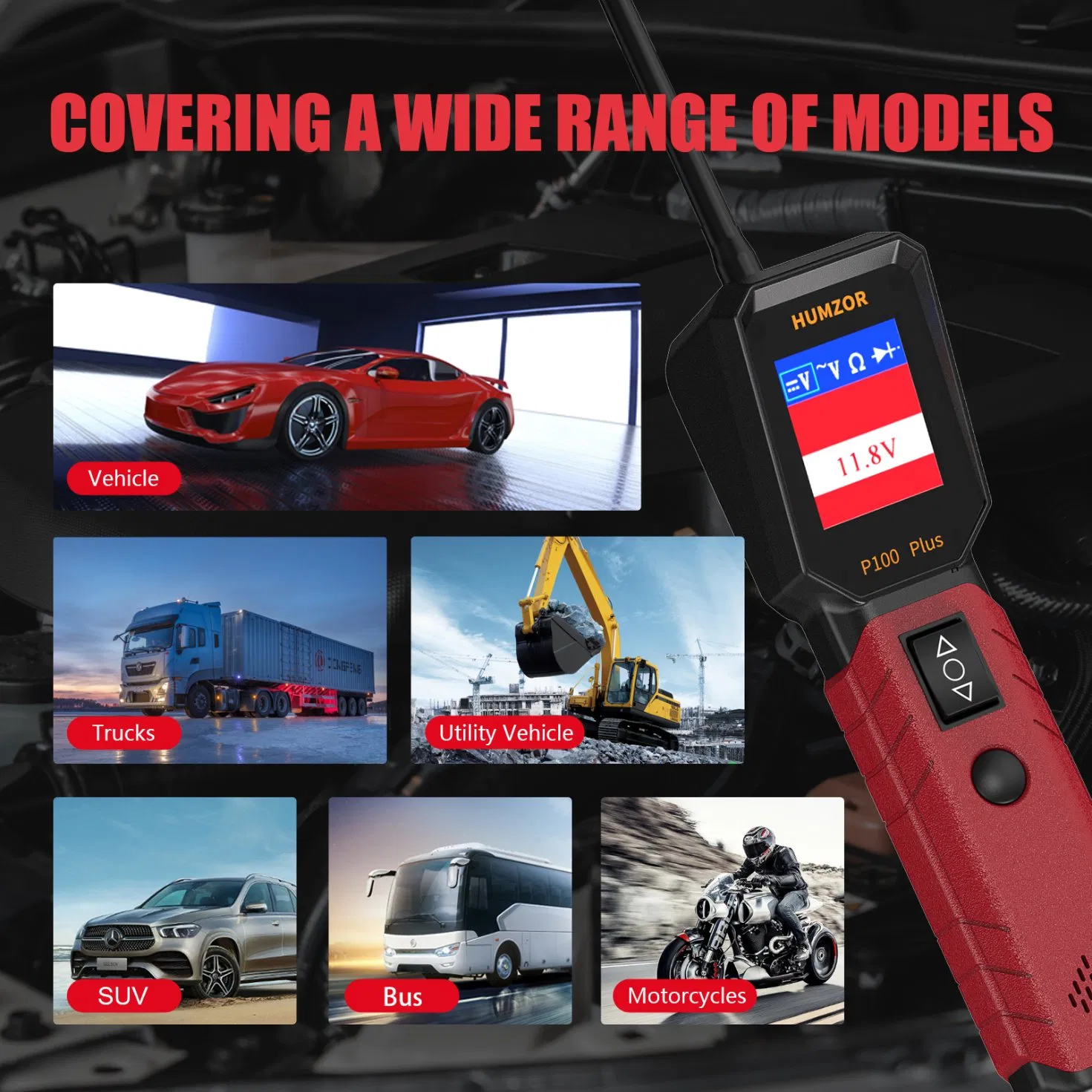 Automobile Electrical Circuit Voltage Tester12V/24V Portable Ultrasound Scanner 3D Tool OBD2 Scanner De Diagnostic Car Diagnostic Launch X431 Scanner