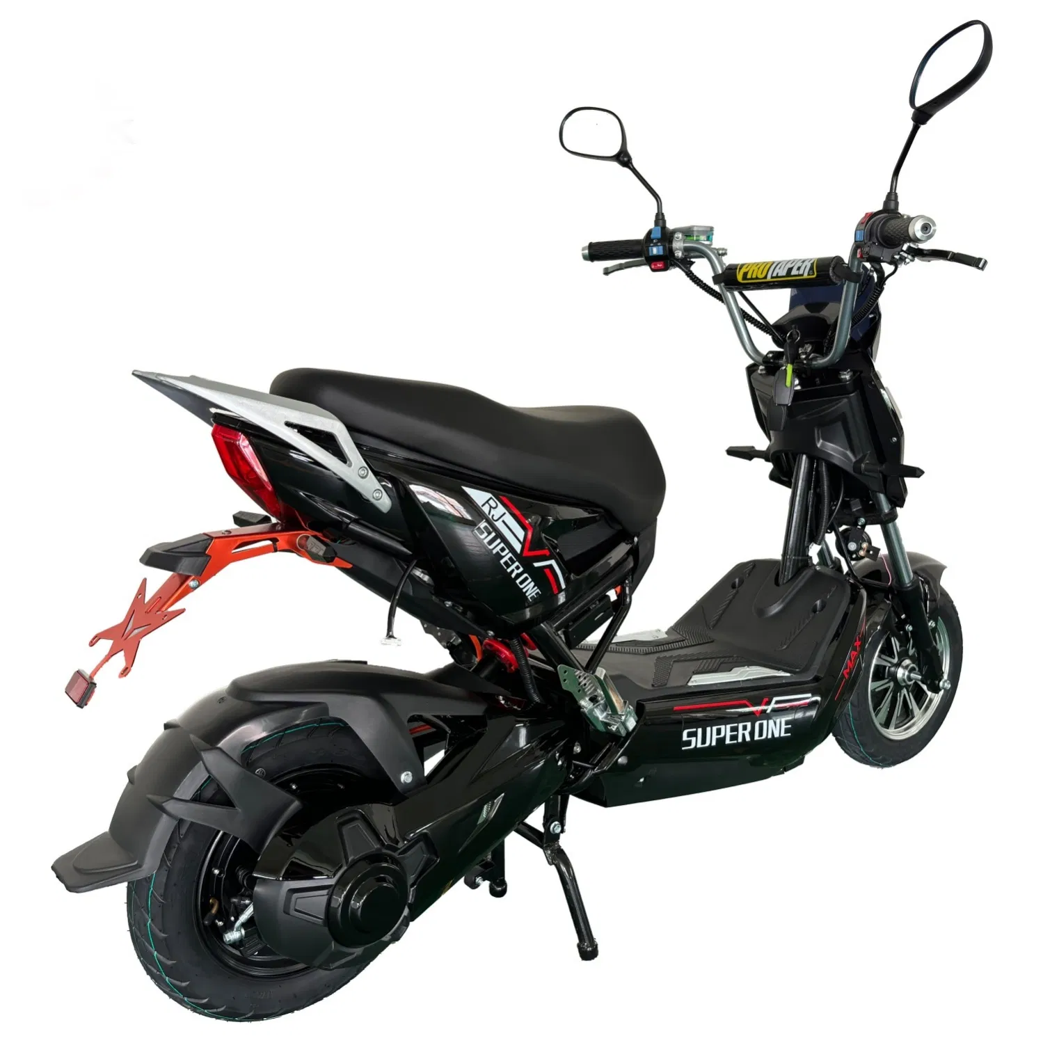 Electric Motorcycle Designed for Food Delivery Riders Includes Phone Mount and Thermal Bag Attachment Points