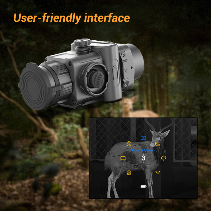 WiFi Supported Scope Hunting Scope Image Infrared Telescope Imaging Thermal Clip on Thermal Attachment Clip-on with 25mm 35mm Lens Optional