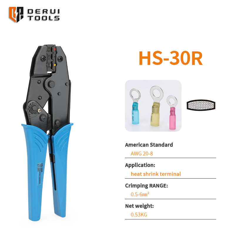 HS-30r Crimping Pliers, Versatile Tool for Thermal Contraction Terminal Connections