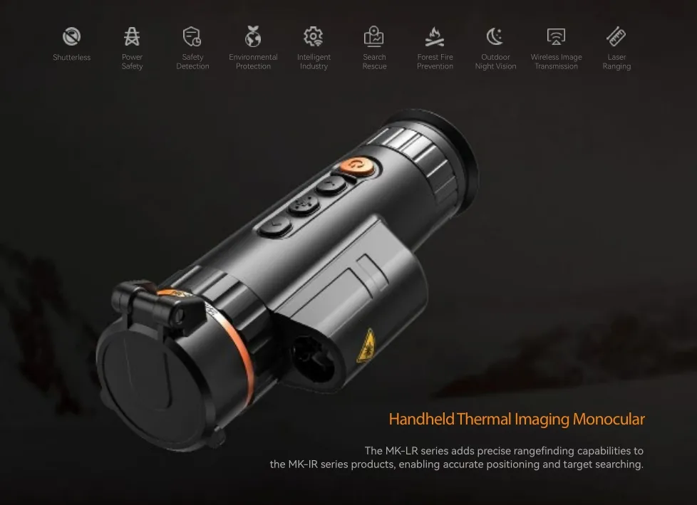 Handheld Thermal Monocular 640X512 with 35mm Lens Laser Range Finder