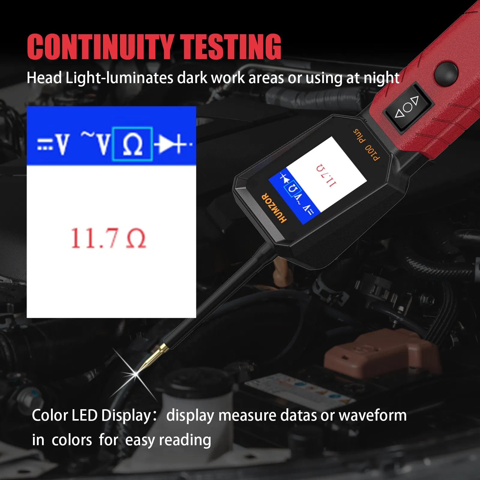 Automobile Electrical Circuit Voltage Tester12V/24V Portable Ultrasound Scanner 3D Tool OBD2 Scanner De Diagnostic Car Diagnostic Launch X431 Scanner