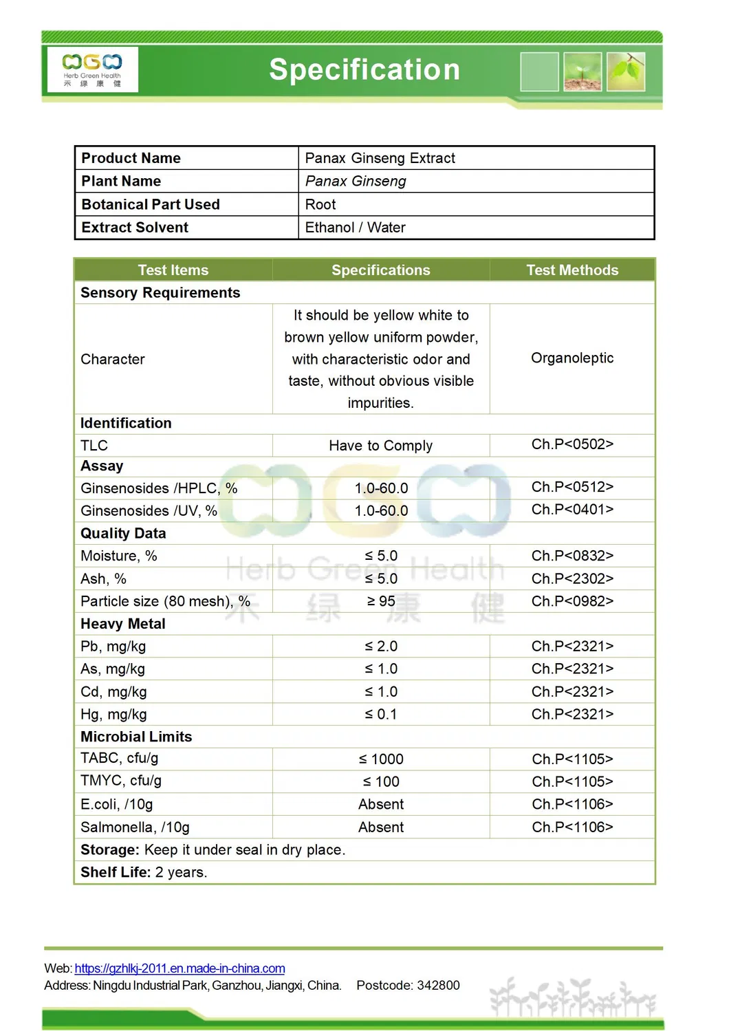 Especificações de Fabricação OEM ODM