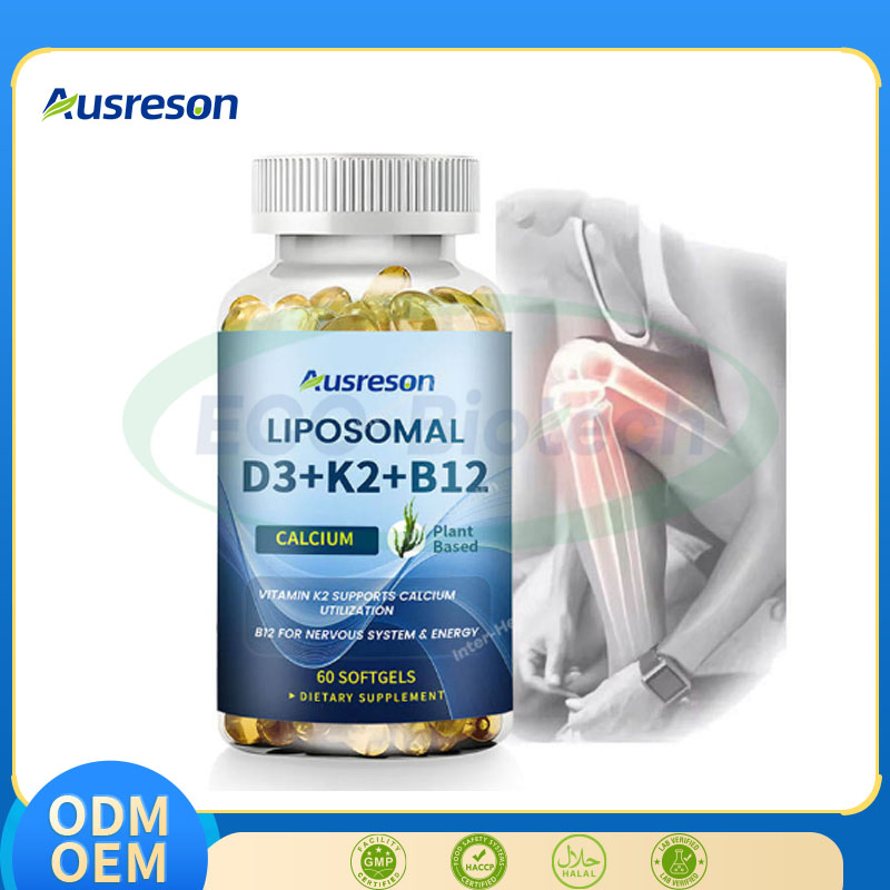 Suporte Imunológico de Coração de Osso Ausreson OEM Vitaminas D3 K2 B12 Cápsulas Softgel