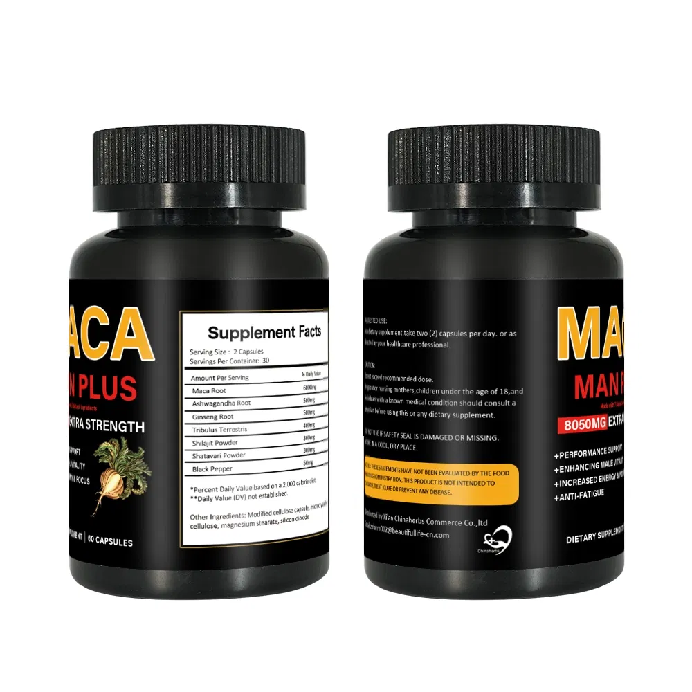Cápsulas de Raiz de Maca Orgânica Premium para Aumento de Energia