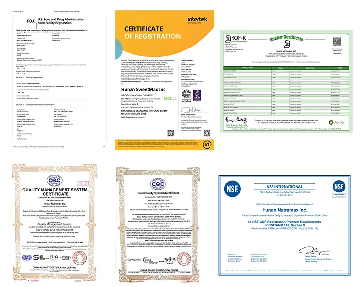 Certificação de Inulina Orgânica 90%