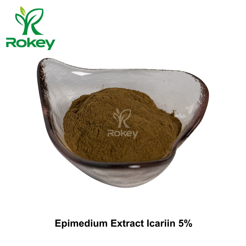 Pó de Suporte Natural de Potência Premium Icariin 5%; Extrato de Epimedium