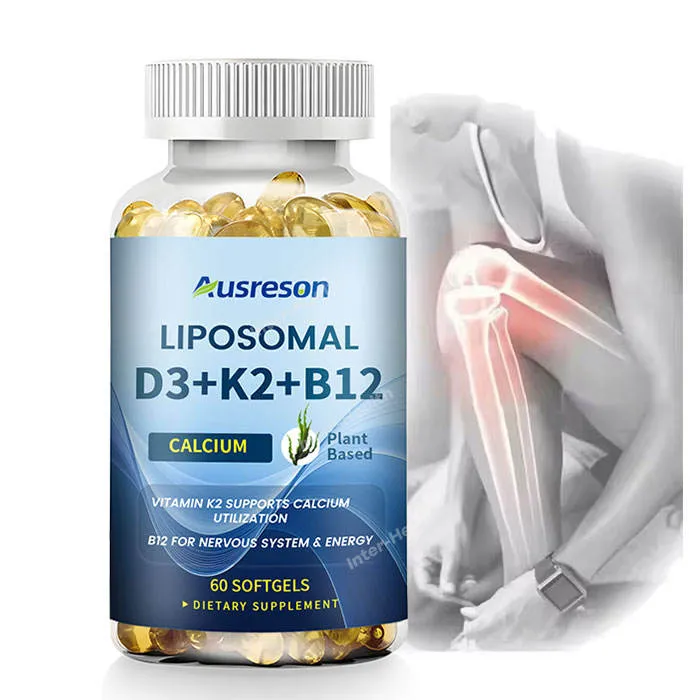 Suporte Imunológico de Coração de Osso Ausreson OEM Vitaminas D3 K2 B12 Cápsulas Softgel