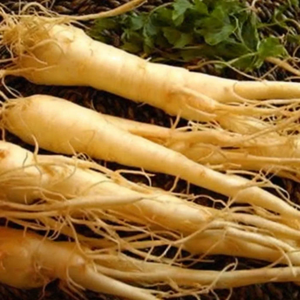 Pó de ginseng detalhado