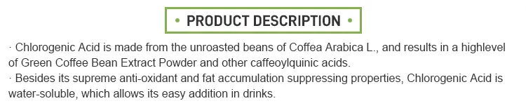 Suplementos Nutricionais de Alta Qualidade Extrato de Grão de Café Verde 50% Ácido Clorogênico