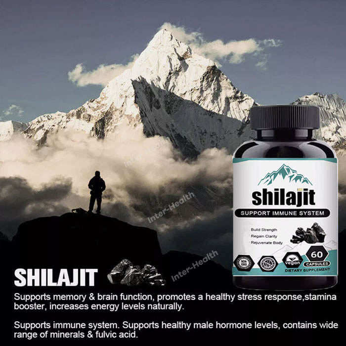 Extrato puro de Shilajit do Himalaia da Ausreson OEM, cápsula orgânica de Ashwagandha