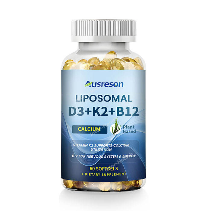 Suporte Imunológico de Coração de Osso Ausreson OEM Vitaminas D3 K2 B12 Cápsulas Softgel