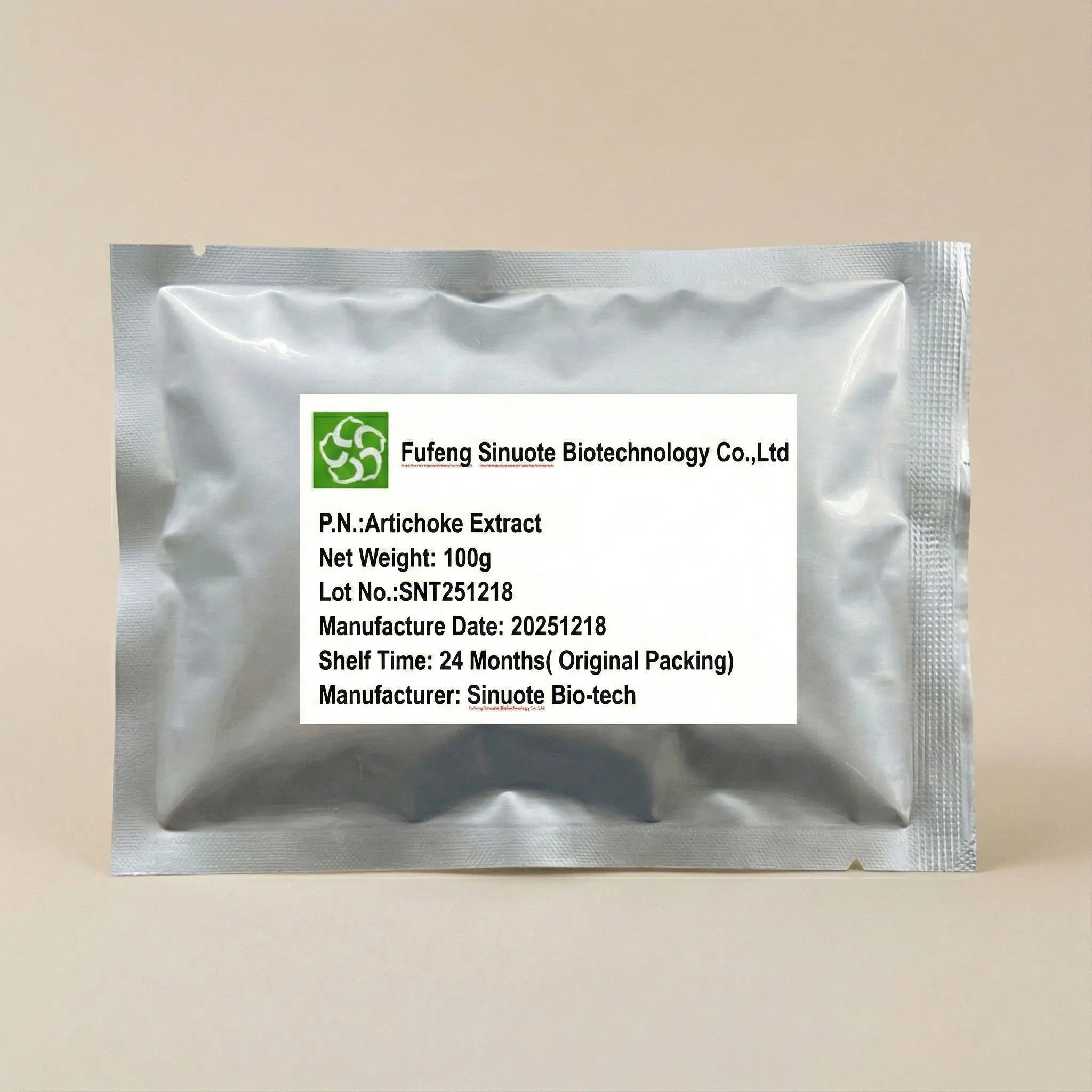 Extrato em Pó de Folha de Alcachofra Natural 2.5% 5% Extrato de Cinarina de Alcachofra para Saúde do Fígado