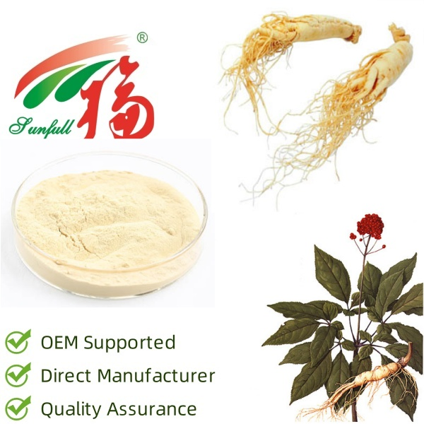 Pó de Extrato de Panax Ginseng de Alta Pureza 5% 80% Ginsenosídeos para Alimentos Bebidas Cosméticos