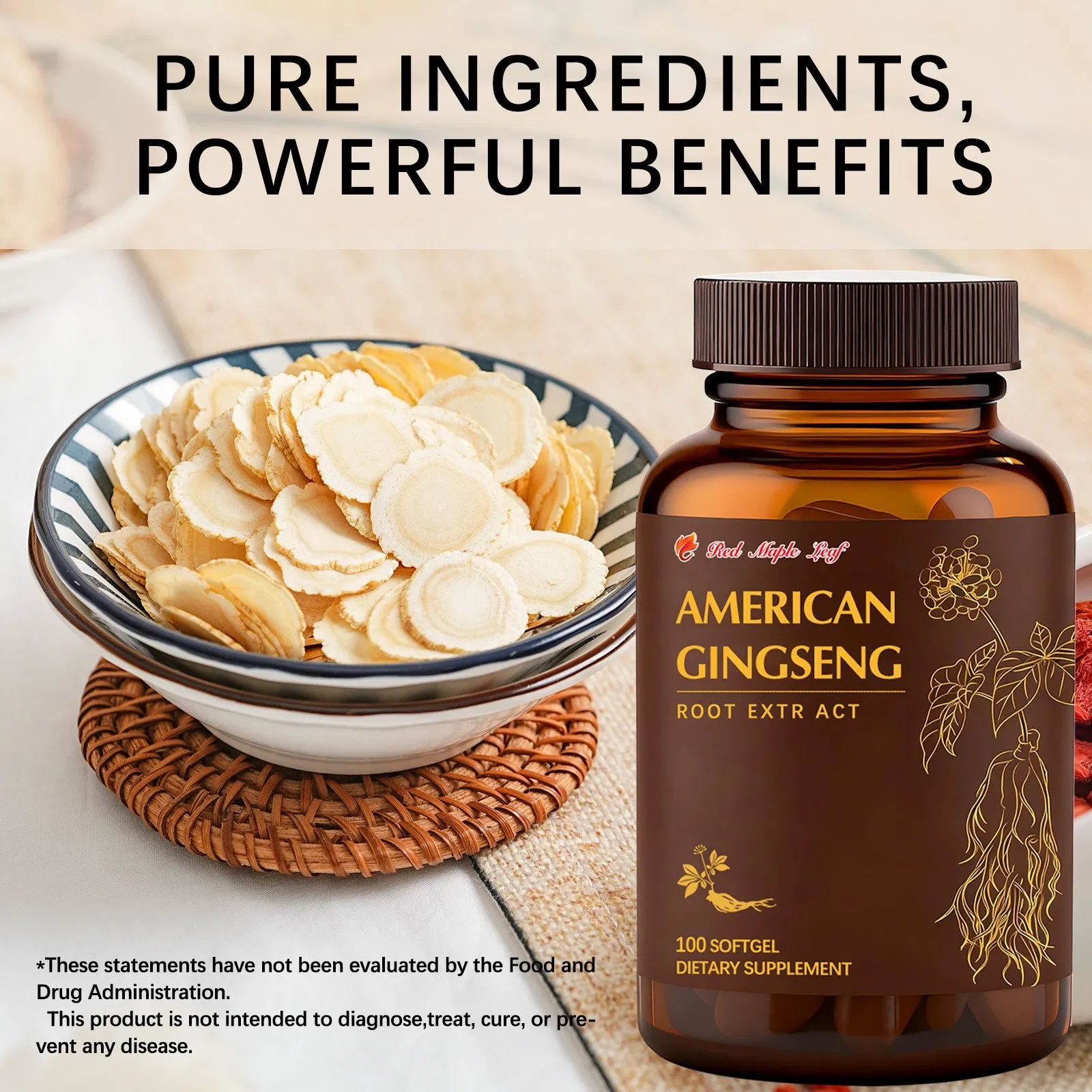 Extrato de Ginseng Americano Premium para Memória e Foco Aprimorados