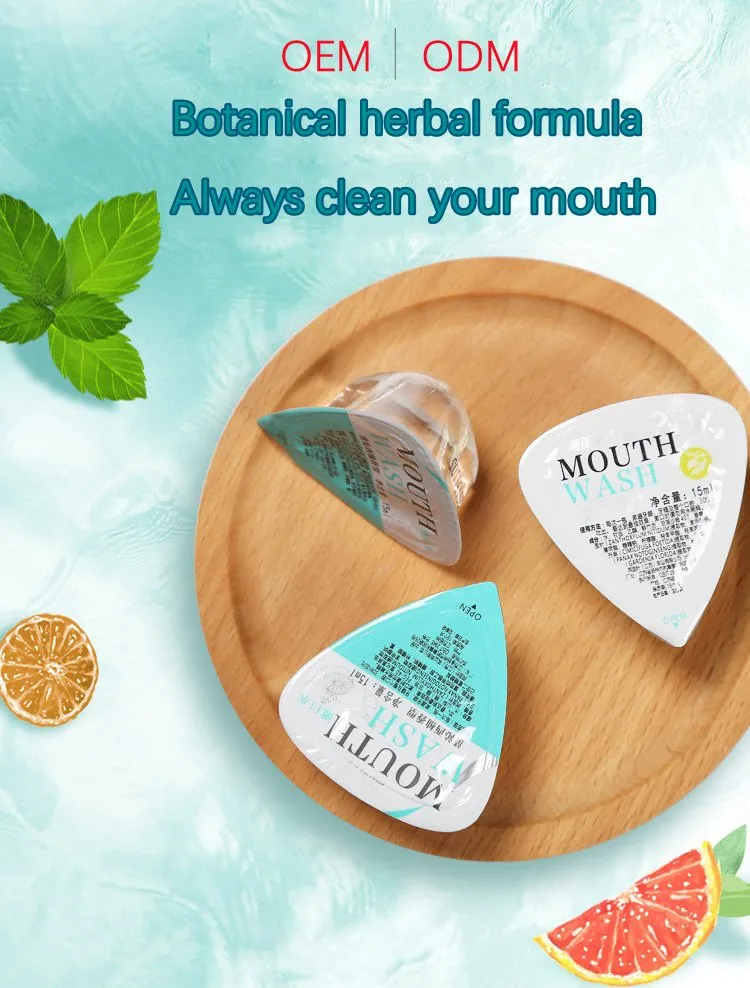 Enxaguante bucal de ervas de menta portátil mini para hálito fresco