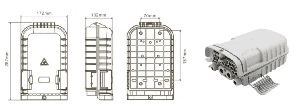 16 Ports Wall Mounted Fiber Optic Distribution Box Diagram
