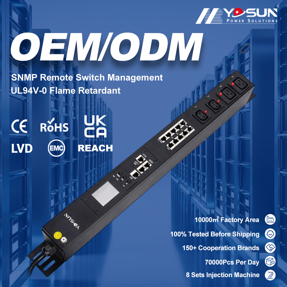 Smart 4 Ports 1.5U IEC Network PDU Popular Power Distribution Equipment with SNMP Cabinet Rack Mount