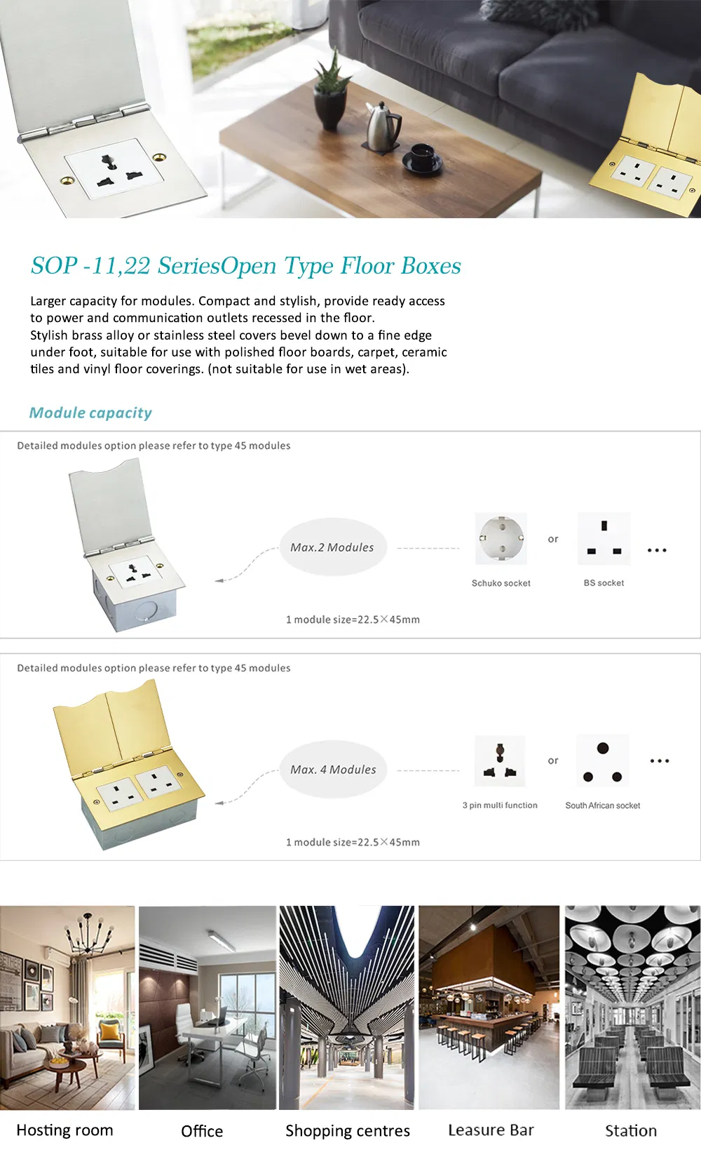 Stainless Steel Distribution Box with Changeable Socket