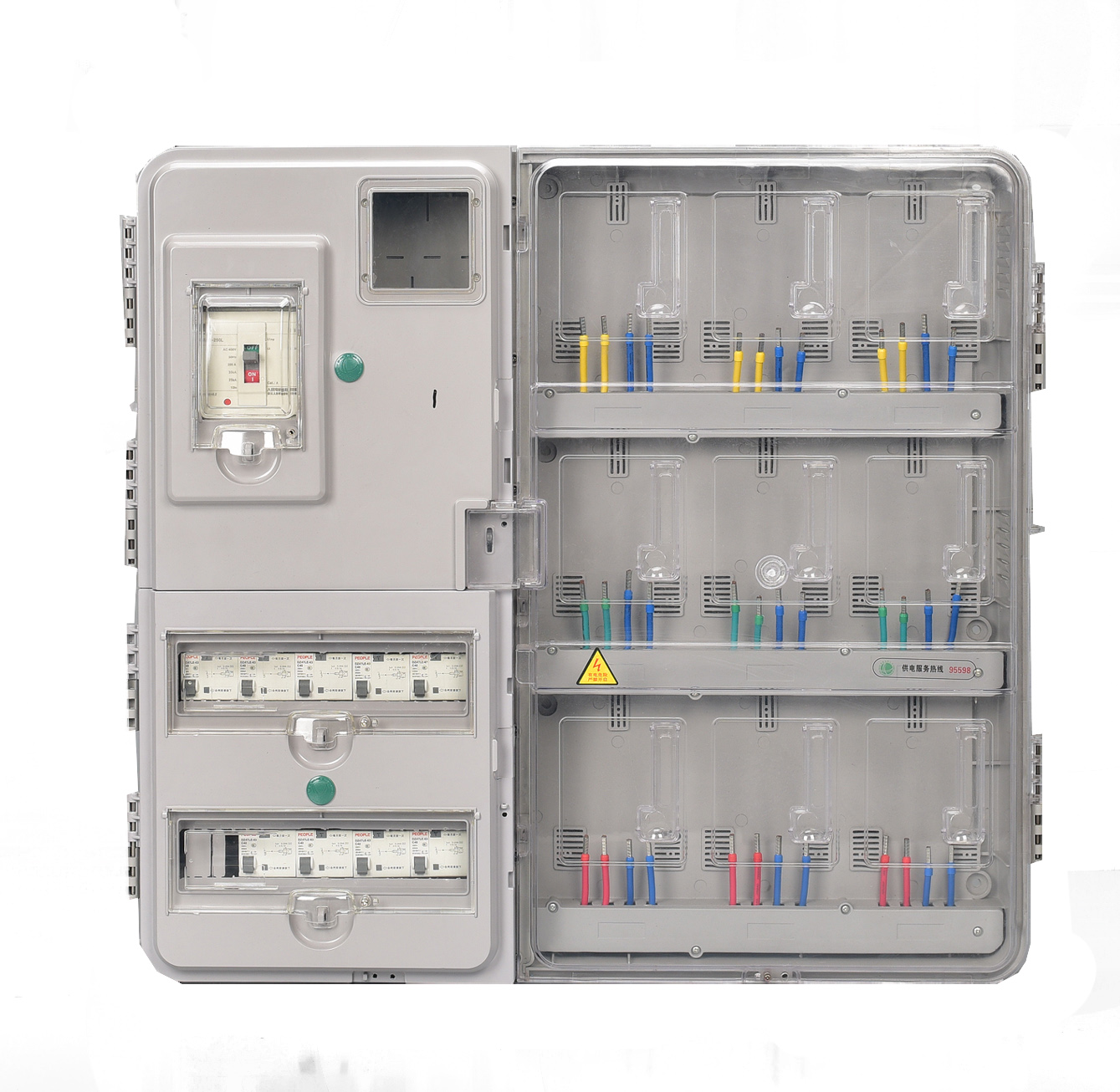 Outdoor IP65 Waterproof Mechanical Meter/Distribution Box 3-Phase 4-Wire 5-Wire System Stainless Steel Enclosure Model SDPX