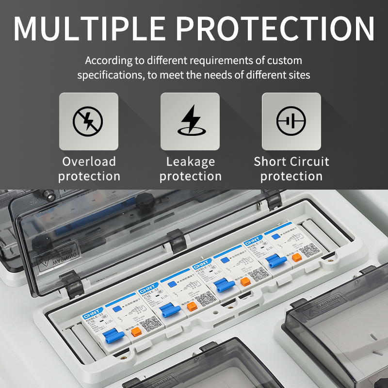 CE Waterproof Construction Power Distributor Box with 4 Schuko Multiple Sockets Wall Mounted Industrial Distribution Box