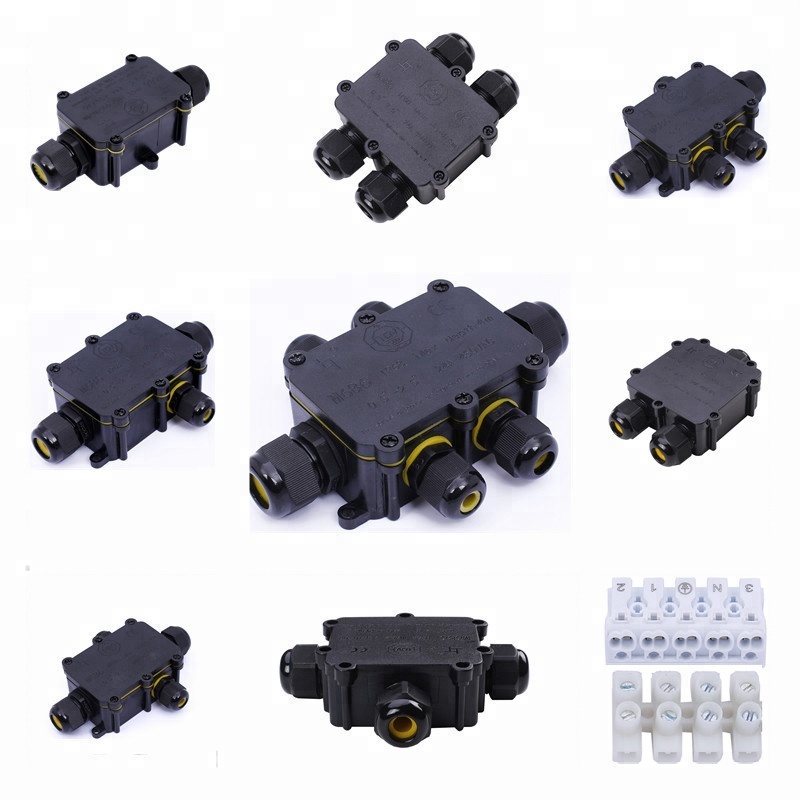 Outdoor IP68 Waterproof Junction Box 5 Way Electrical Plastic Enclosure TUV Certified