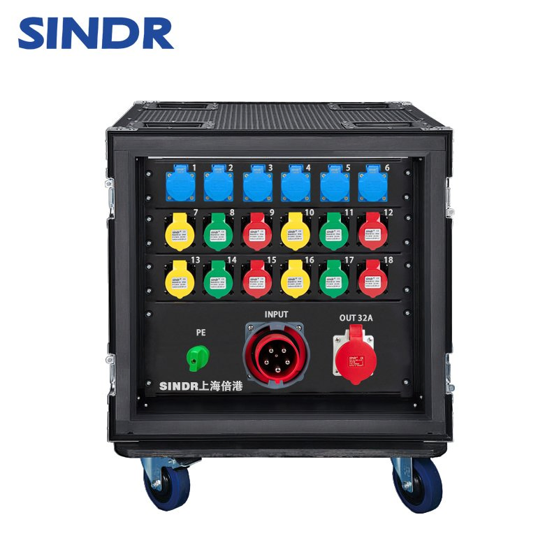 Sindr Waterproof Switch Box with Industrial Socket Outdoor Three-Phase Distribution Box ABS Power Equipment Box Custom Switch Distribution Box