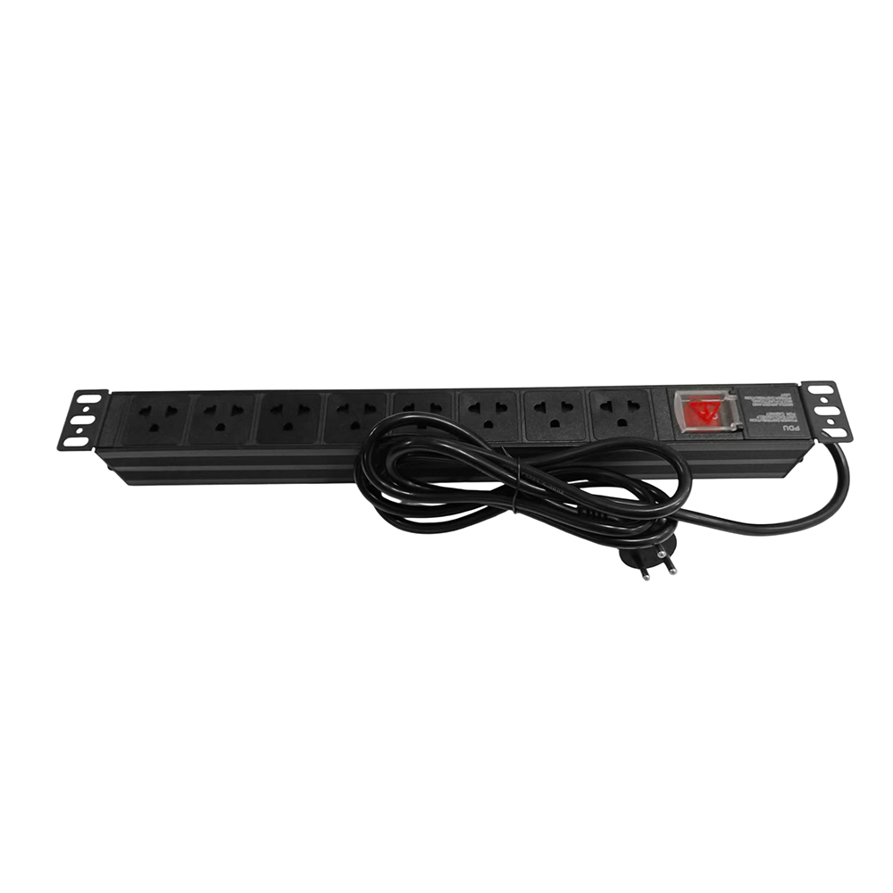 1U 8-Port Aluminum Alloy Shell Rack Cabinet Power Distribution Unit PDU Socket, Thailand 250V 16A