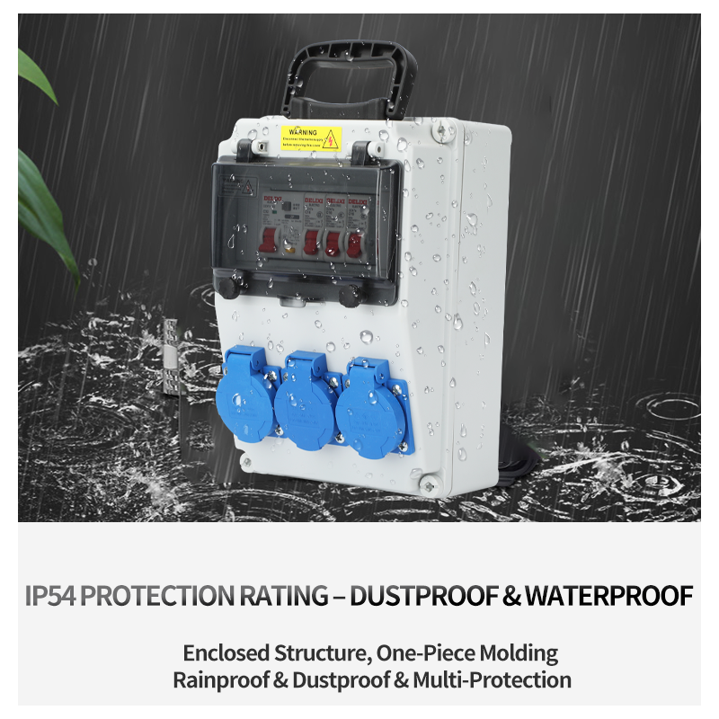 Industrial Outdoor ABS IP44 Waterproof 6-way 220V Power Distribution Box Portable Plastic Yihe YH