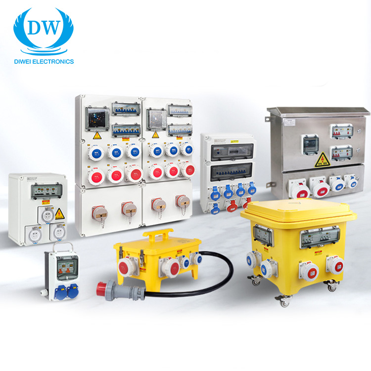 Custom Outdoor IP67 Waterproof Portable Switch Box 32A Factory Socket Distribution Box Wall Mounted Workshop Power Supply Unit