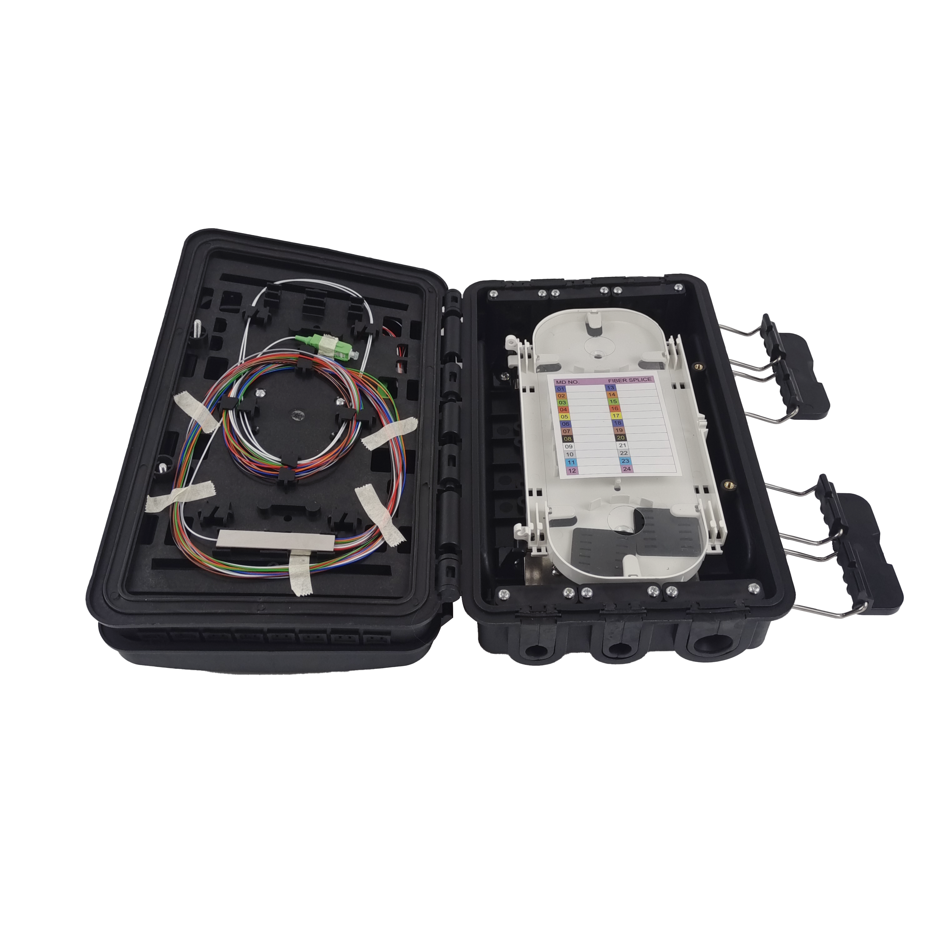 16-Core Outdoor Fiber Distribution Box (IP55) - Integrated with POE, 5G/4G Modem, and 1x16 Splitter
