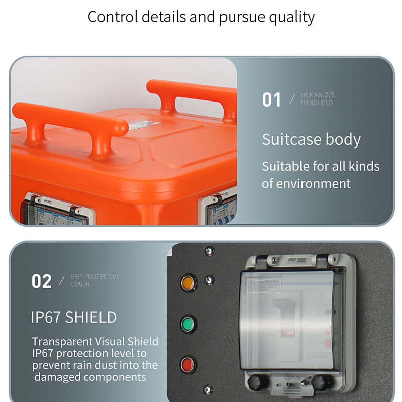 Waterproof Electrical Distribution Box IP66 Portable Outdoor Mobile Power Equipment Box with MCB/RCD Industrial Cee Plug and Socket Electrical Distribution Box