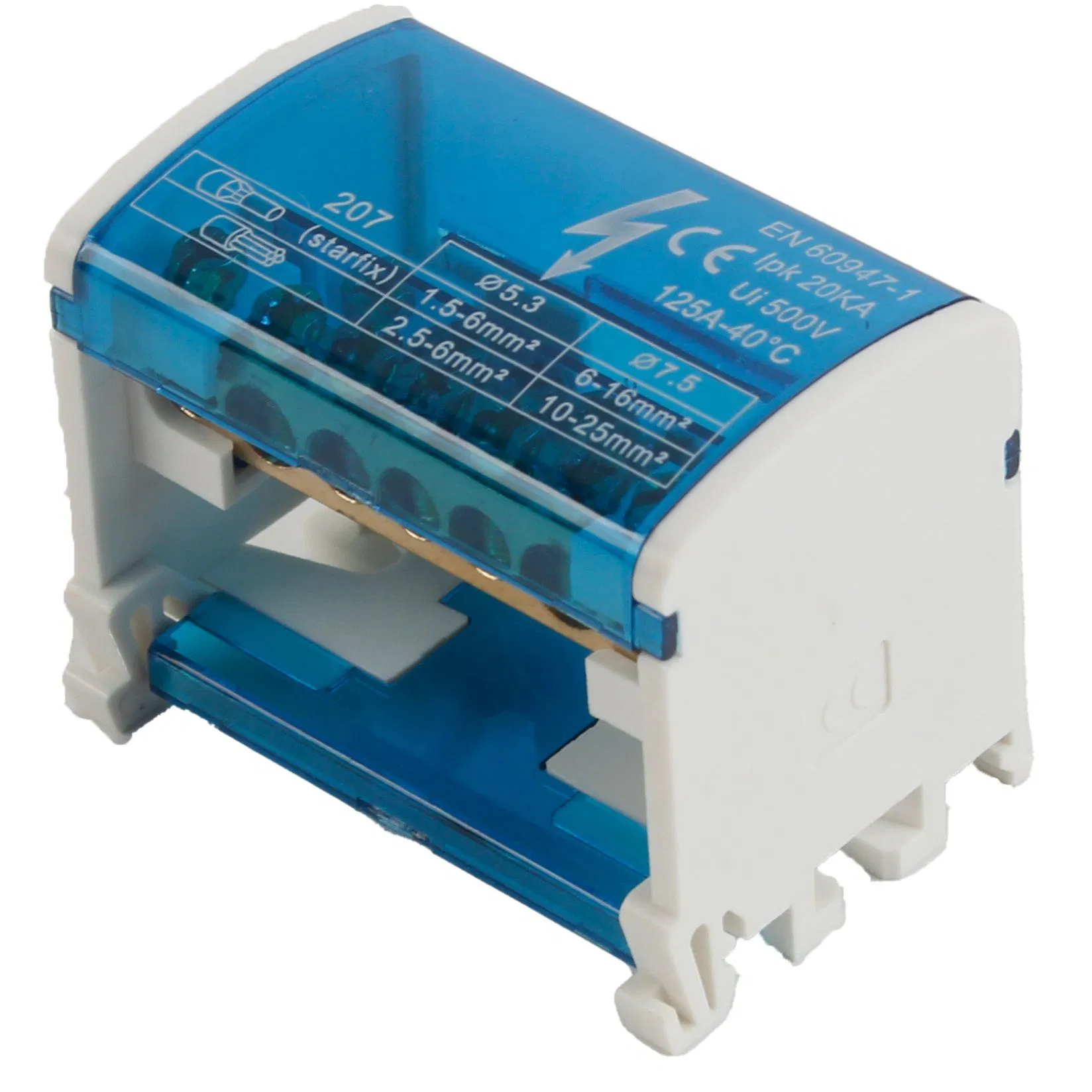 207 DIN Rail Electrical Junction Box Power Distribution Modular Terminal Block Connector