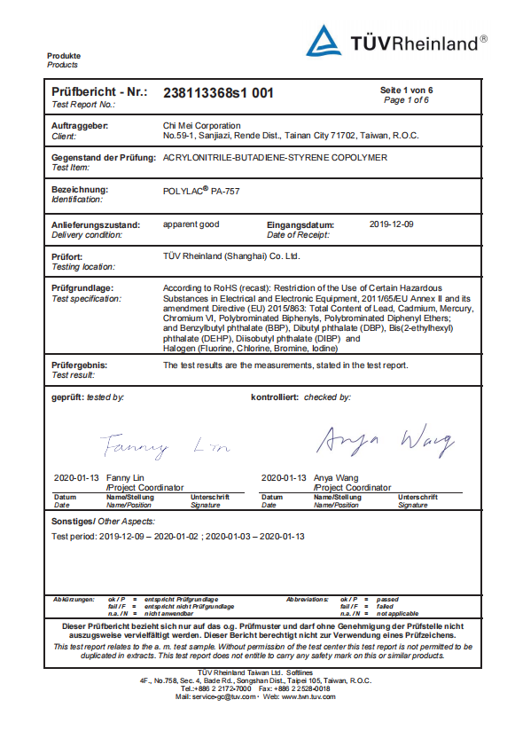 TUV Certificate