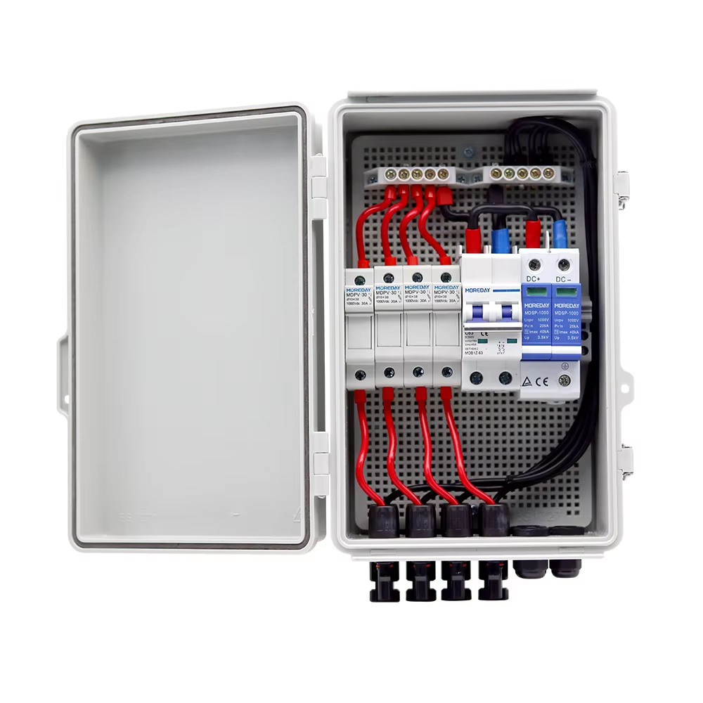 MOREDAY IP65 Plastic Enclosure DC 4/1 6/1 12/1 PV Combiner Box Smart String Box for Solar Outdoor Use